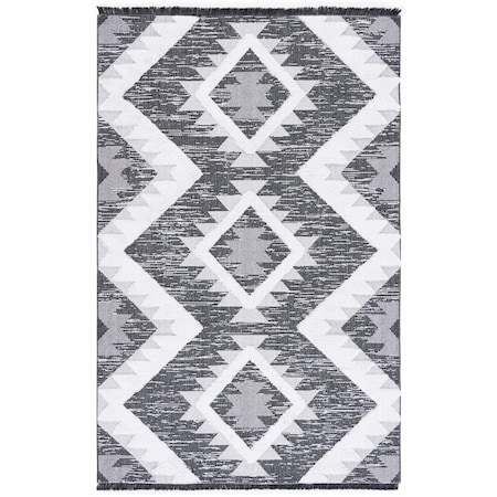 Safavieh 9 x 12 ft. Augustine 700 Power Loomed Rectangle Area Rug Black & Ivory AGT712Z-9